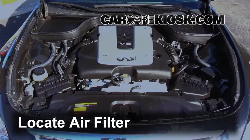 2012 Infiniti G25 X 2.5L V6 Filtre à air (moteur) Changement